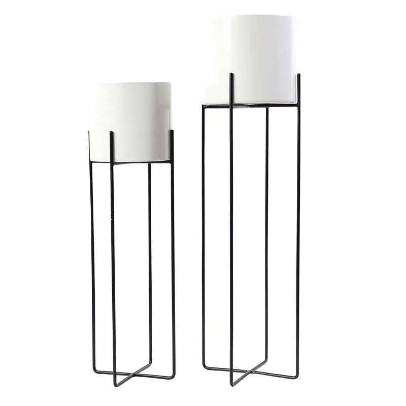 White Vase S and L 4 шт./лот, цветы, вазы, ваза металлическая настольная, завод, сушеный цветочный держатель, цветочный горшок, дорога, свинец для дома/свадьбы, коридор, украшение G091 - Цвет: White Vase S and L