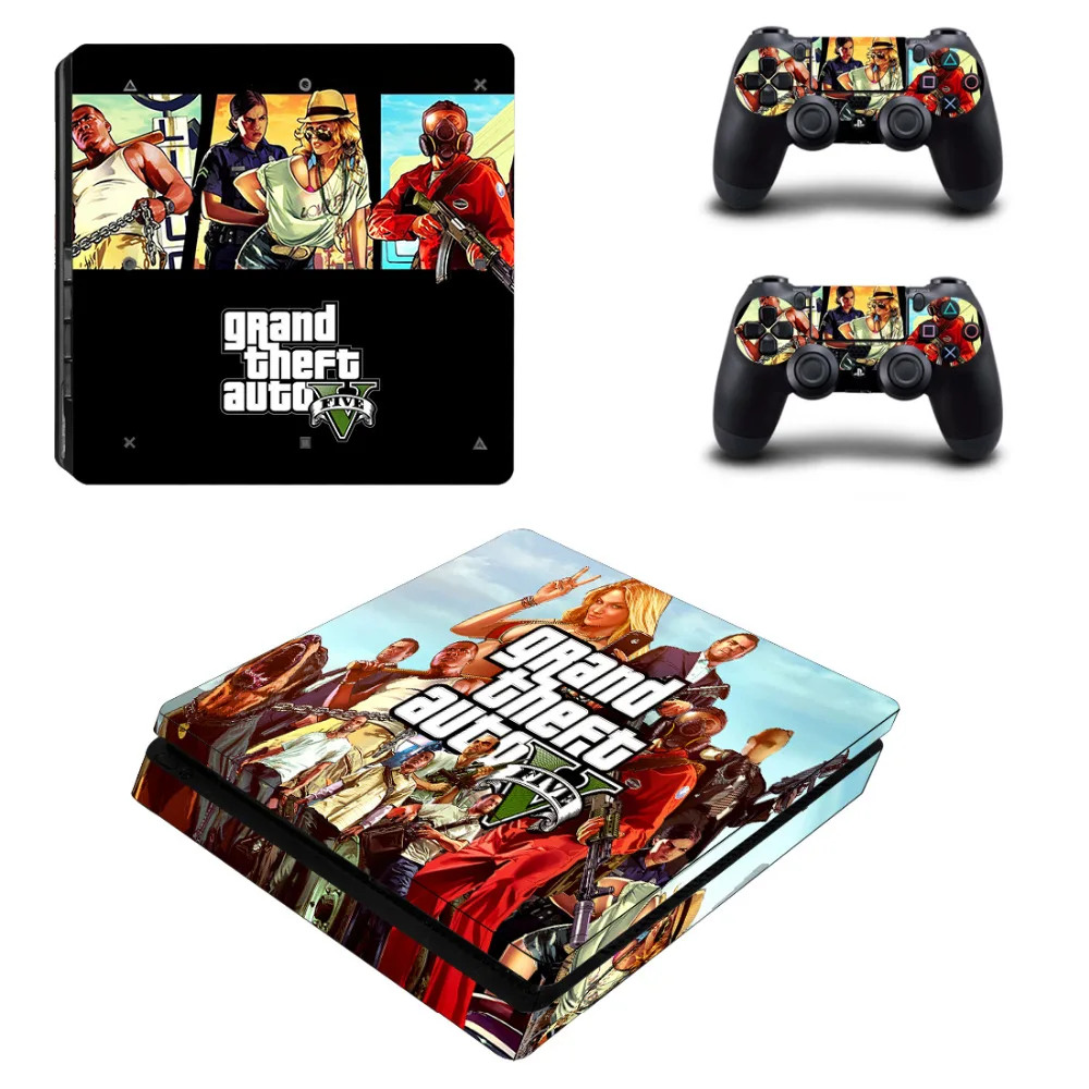 Grand Theft Auto V GTA 5 PS4 тонкая кожа Стикеры наклейка для sony Игровые приставки 4 консоли и 2 контроллера кожи PS4 тонкий Стикеры винил