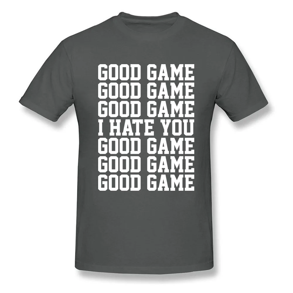 Футболка с надписью GOOD GAME Мужская футболка Забавные футболки I HATE YOU GG черно-белые