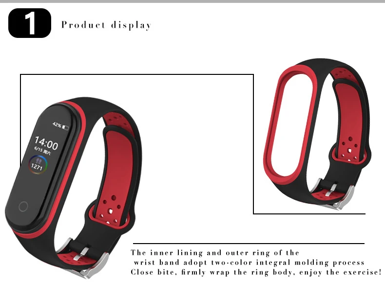 Для Xiaomi mi Band 4 3 ремешок умный аксессуар замена Двухцветный силиконовый браслет для mi Band 4 3 M3 M4 NFC ремешок на запястье