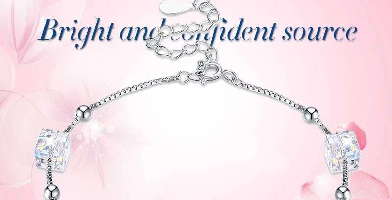 Блестящие браслеты из серебра 925 пробы с квадратным кристаллом Swarovski, женские вечерние браслеты