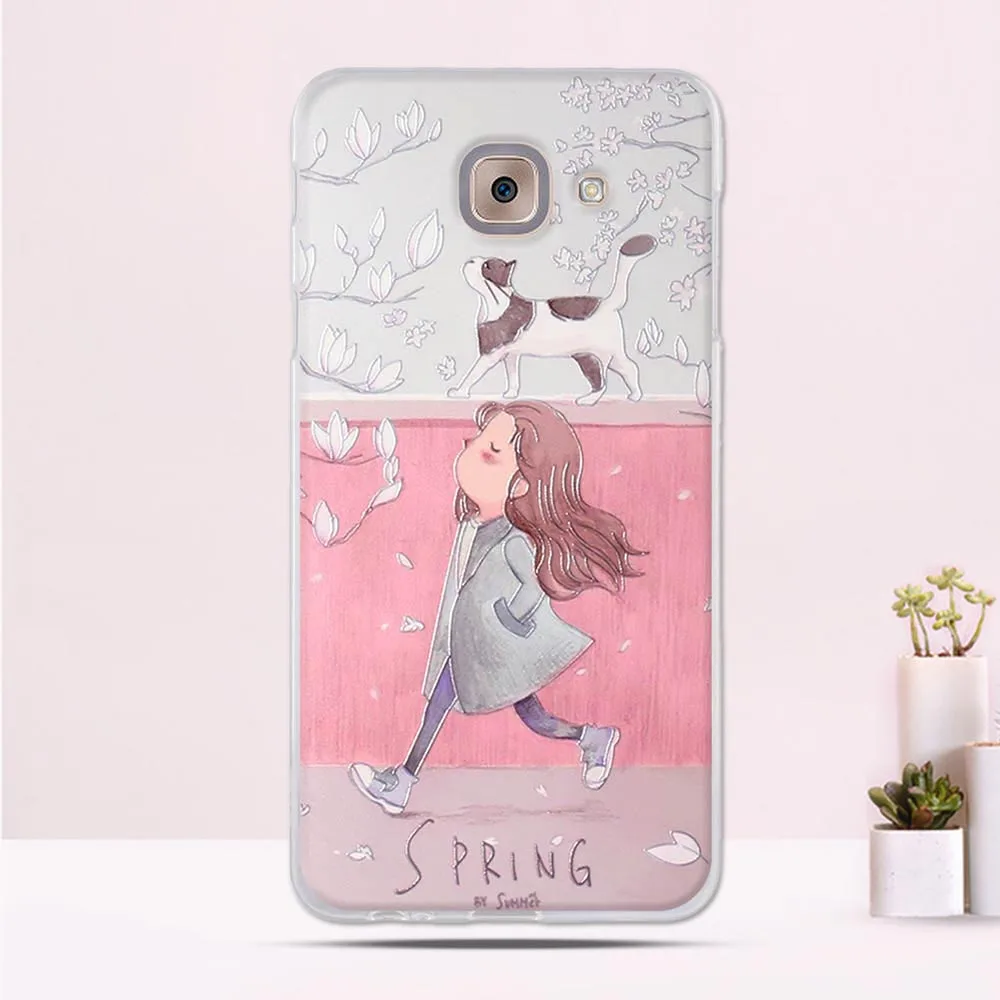 Phone Cases For Samsung Galaxy J7 Max G615F Case 3D Relief Back Cover Pattern Fundas Soft Silicone TPU Ultra Thin Covers | Мобильные