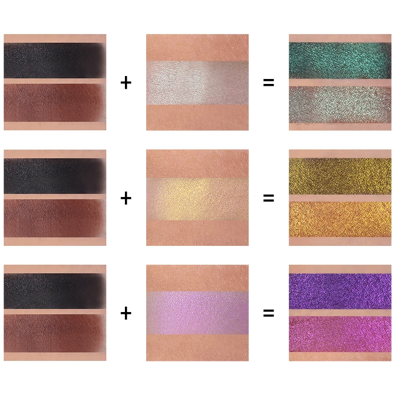 Палетка теней для век UCANBE Trio Duochrome Crystal Sugar многофункциональная голографическая