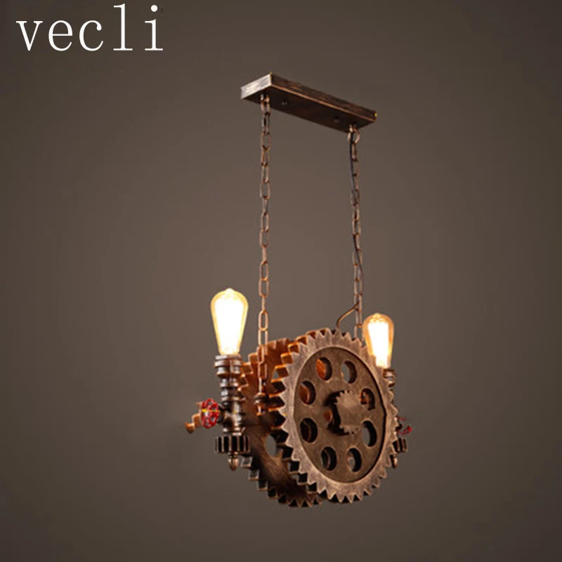 Винтажные подвесные лампы в стиле лофт освещение для шестерни труб бара