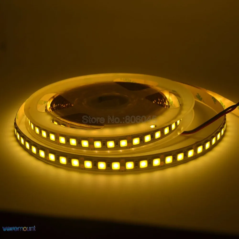 DC12V 5054 Светодиодная лента 120 светодиодный/м 5 м гибкий ленточный светильник теплый белый холодный белый ледяной, синий, розовый, золотой, желтый Однорядный светильник 10 мм PCB