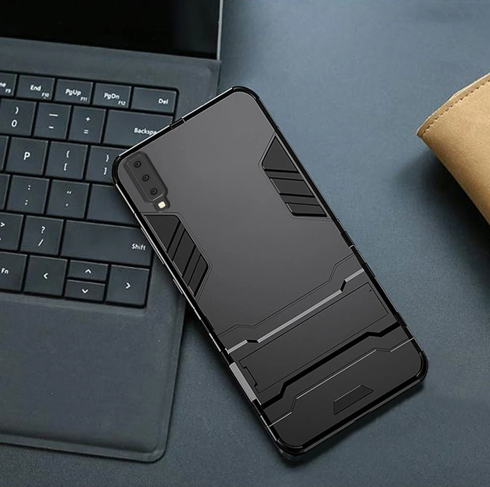 Black Чехол для samsung Galaxy A7, силиконовый чехол, противоударный чехол из ТПУ+ поликарбоната, Жесткий Чехол для samsung a 7 A750, чехол для телефона - Цвет: Black