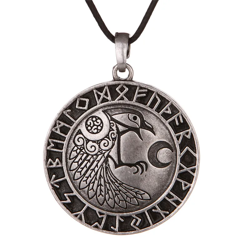 1pc Vikings Ravens Huginn Pendants Crow Symber Ritual Shamanic Viking Drum Runic Circle | Украшения и аксессуары