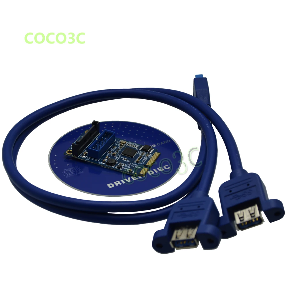 Mini PCIe к 2 USB 3 0 адаптер mini itx mpcie в 19Pin USB3.0 коннектор 19P Женский Type A кабель|mini pcie|pcie to usb