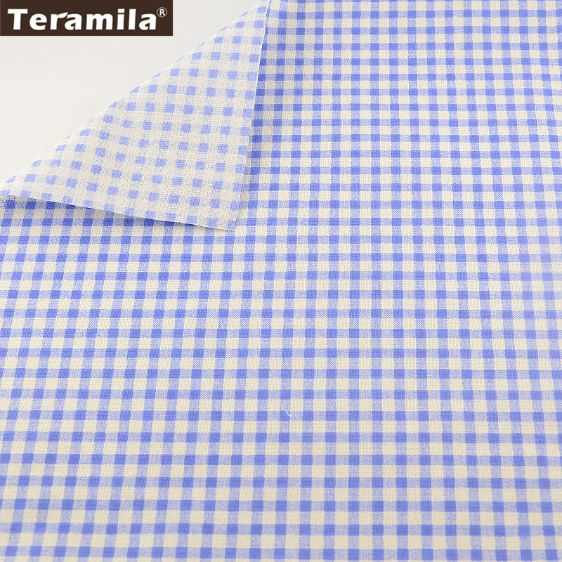 TERAMILA Синий Проверки Конструкции Домашний Текстиль 100% Льняной Ткани DIY для