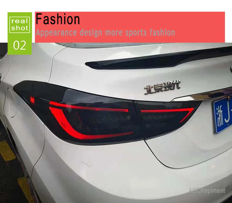 4 шт. автомобильный Стайлинг для задние габаритные огни для Hyndai Elantra 2012- для Elantra светодиодный задний фонарь+ сигнал поворота+ тормоз+ обратный светодиодный свет