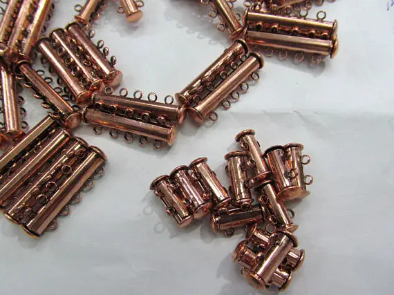 

12pcs Multistrand Tube Clasp Rose Gold Gunmetal Slide Bar Wid Bracelet Necklace Bar Tube Clasp Bar Necklace Clasp Loops 2-7conne