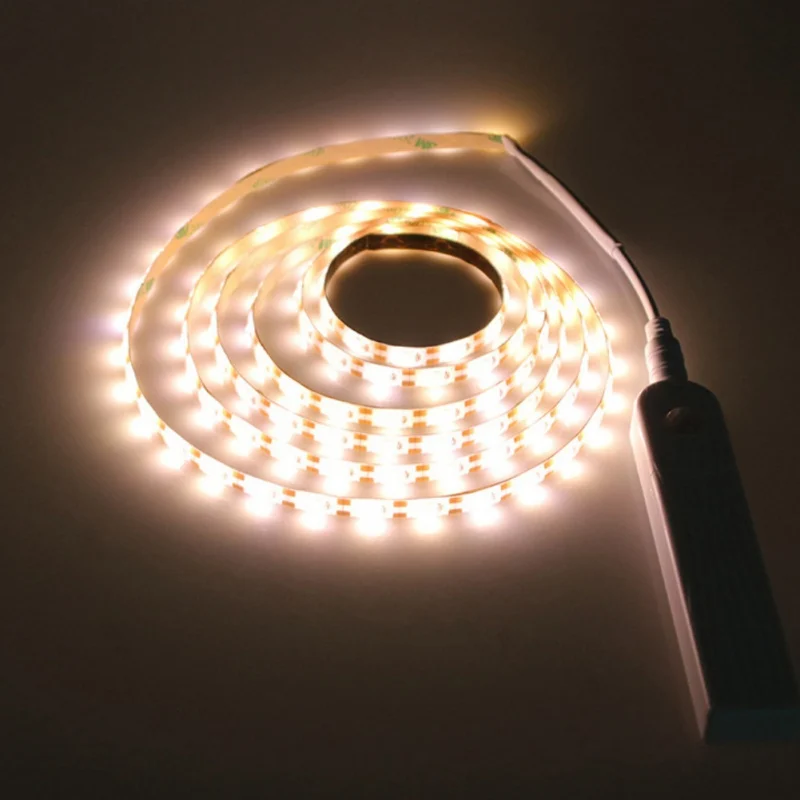 

Battery Powered 2835 SMD LED Light Strip Motion Sensor Flexible Bedside Lamp with Automatic Shut Off Timer Bedroom Cabinet Hallw