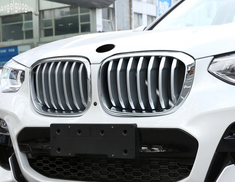 ABS хром/цвета для BMW X3 G01 2018 up X4 G02 полоски отделки передней решетки автомобиля