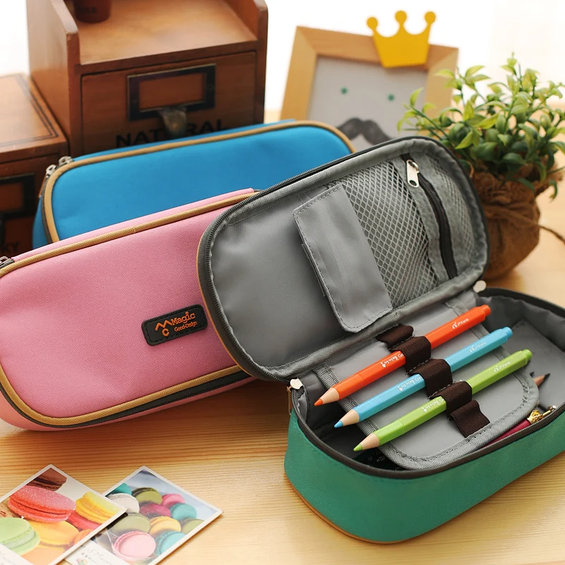 Милый школьный чехол для карандашей холщовый ручек и милые канцелярские