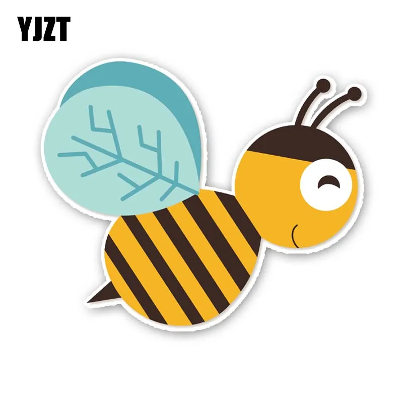 

YJZT 14.5CM*12.1CM A Diligent Bee Decorate Sticker Car Decal PVC 12-300564