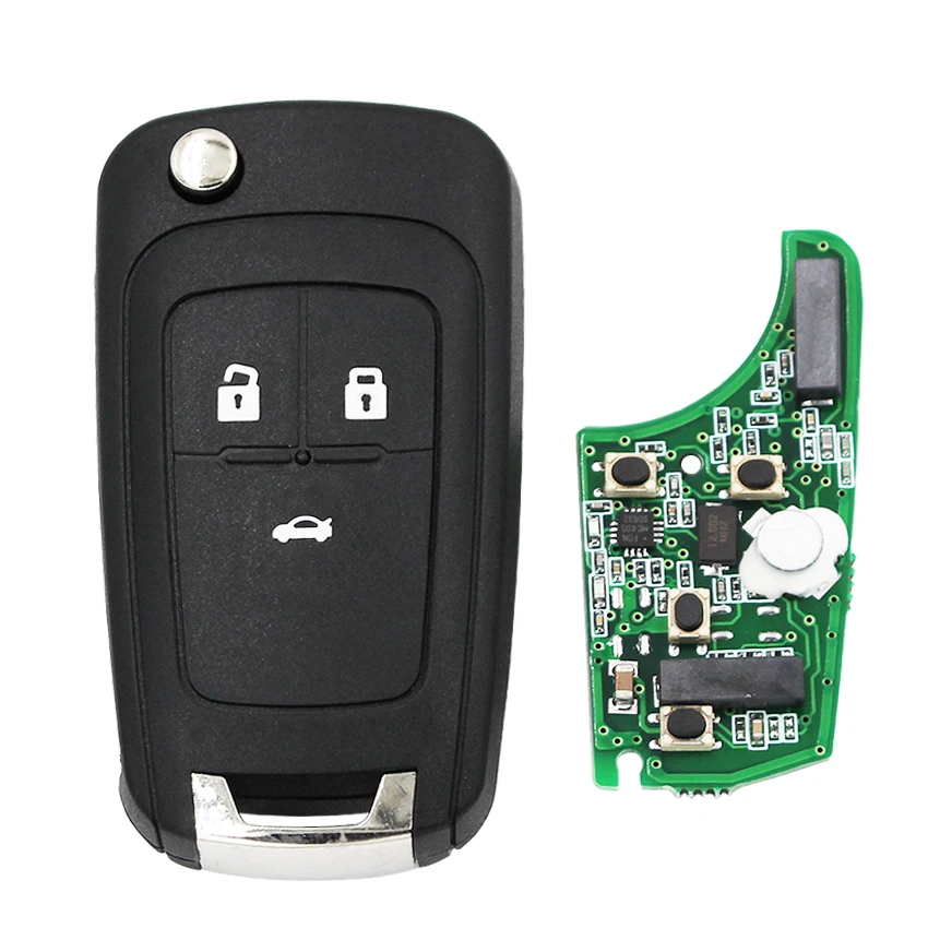 3 кнопки Keyless-go складной дистанционный ключ флип умный Автомобильный ключ для Chevrolet 433MHz ID46 46 чип HU100 Uncut Blade(после рынка