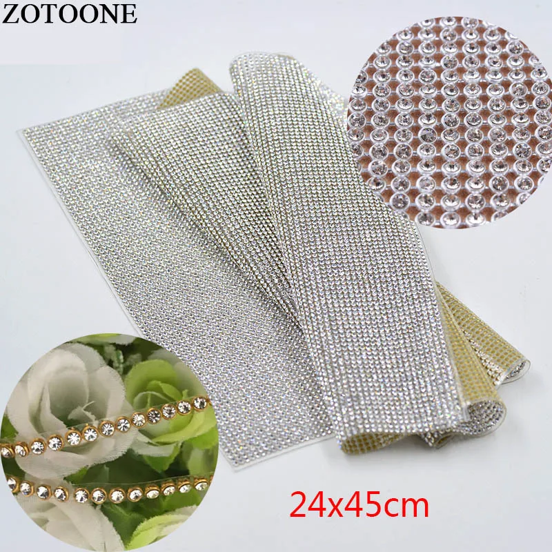 ZOTOONE SS8 24X45CM хит продаж стразы Хрустальные чашки цепь смола аппликатор Gliter