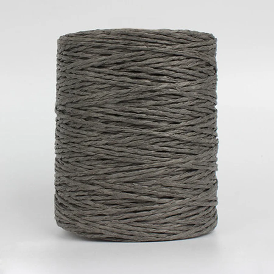 dark gray 500 г рулон соломенной пряжи рафия, пряжа для вязания крючком, летняя соломенная шляпа, сумки, подушки, корзины, материал, ручная пряжа - Цвет: dark gray