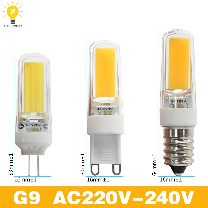G4 G9 E14 светодиодный светильник лампы AC/DC затемнения 12 V 220 6 Вт 9 COB SMD светодиодные