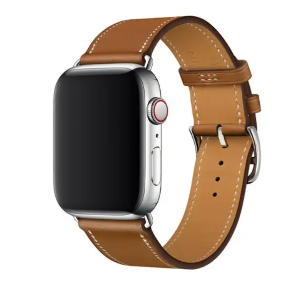 Серия 5/4/3/2/1 натуральная кожа ремешок для наручных часов Apple Watch, версии один тур Браслет 38 мм 42 мм 40 мм 44 мм - Цвет ремешка: brown