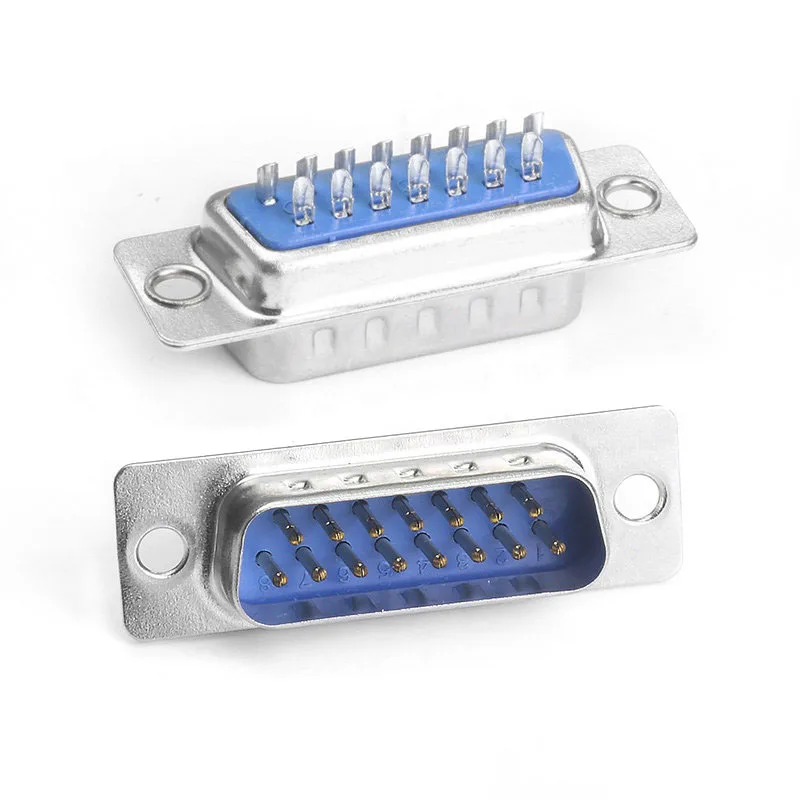 Чистая медь твердое позолоченное DB15 мужской женский 2 ряда 15 контактов сварочная