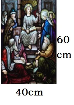022 40cm by 60cm На заказ оконная пленка Европейская многоцветная Ретро статическая пленка Иисус церковь индивидуальный гардероб дверь стекло цветная пленка матовая - Цвет: 022 40cm by 60cm