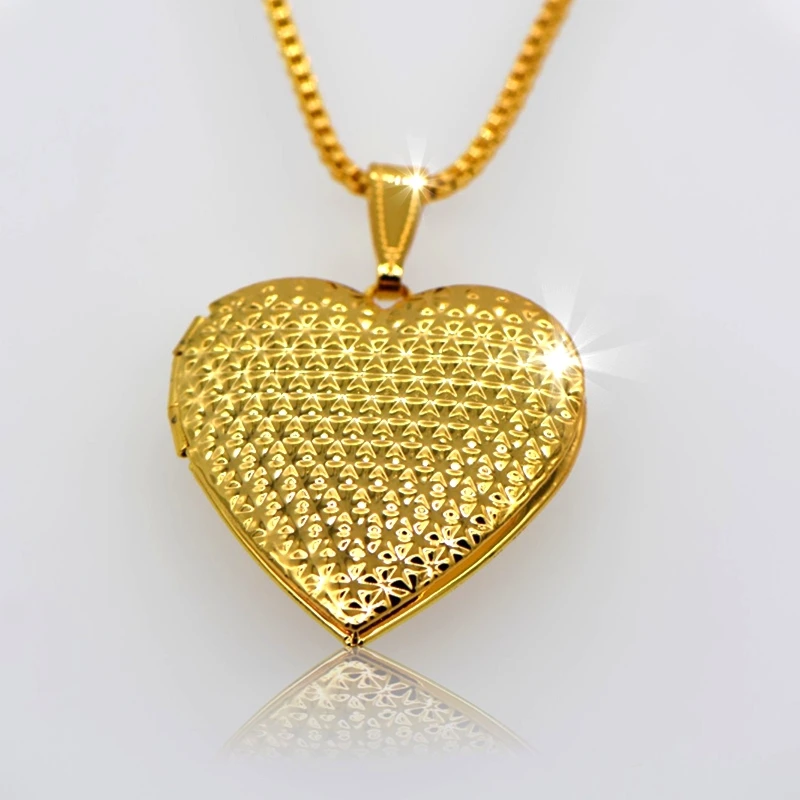 Формы сердца Ожерелье Кулон Новый Позолоченный Романтический Женщины Ювелирные