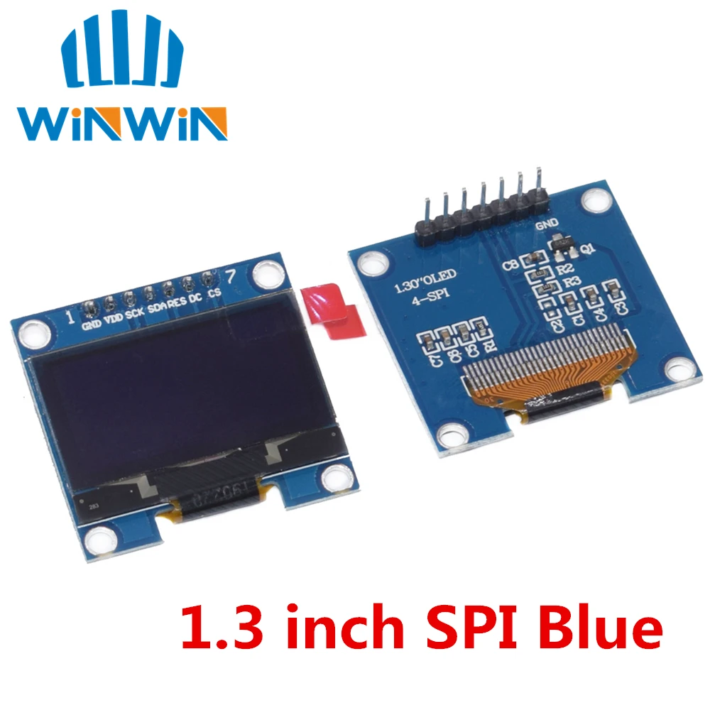 1 шт. 1,3 дюйма O светодиодный модуль белый/синий SPI/IIC IEC Коммуникационный Цвет 128X64 1,3 дюйма O светодиодный ЖК-дисплей светодиодный модуль 1," O светодиодный модуль - Цвет: 7pinSPI-Blue