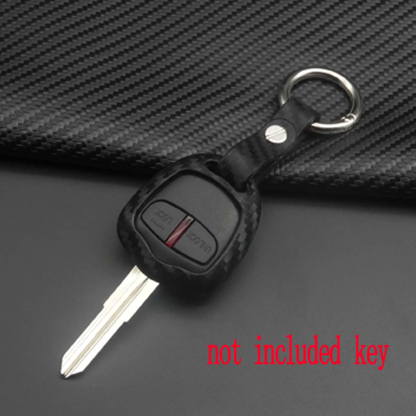 

jingyuqin Smart Remote Car Key Case Cover Silicone + Carbon Fiber for Mitsubishi Lancer Grandis Evolution Outlander Key Case Fob