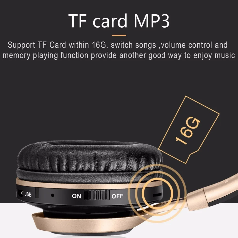 Глубокий бас Bluetooth гарнитура Спортивные Беспроводные + Проводные MP3 FM SD карты