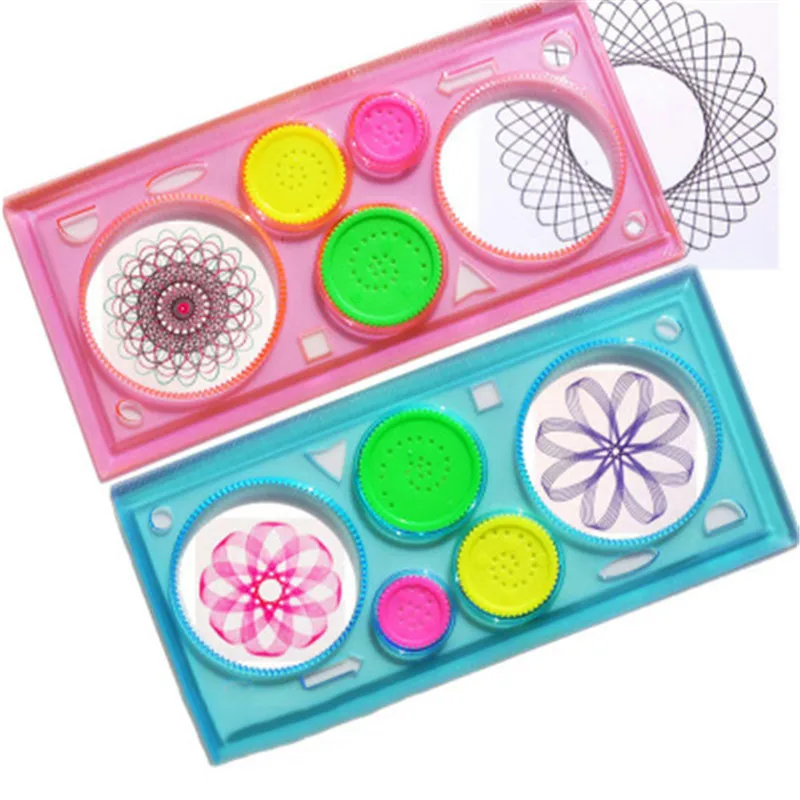 Baby Drawing Toys Set Children Multi-function Painting Puzzle Spirograph Geometric Ruler Drafting Tool Learning Art for Kid | Игрушки и