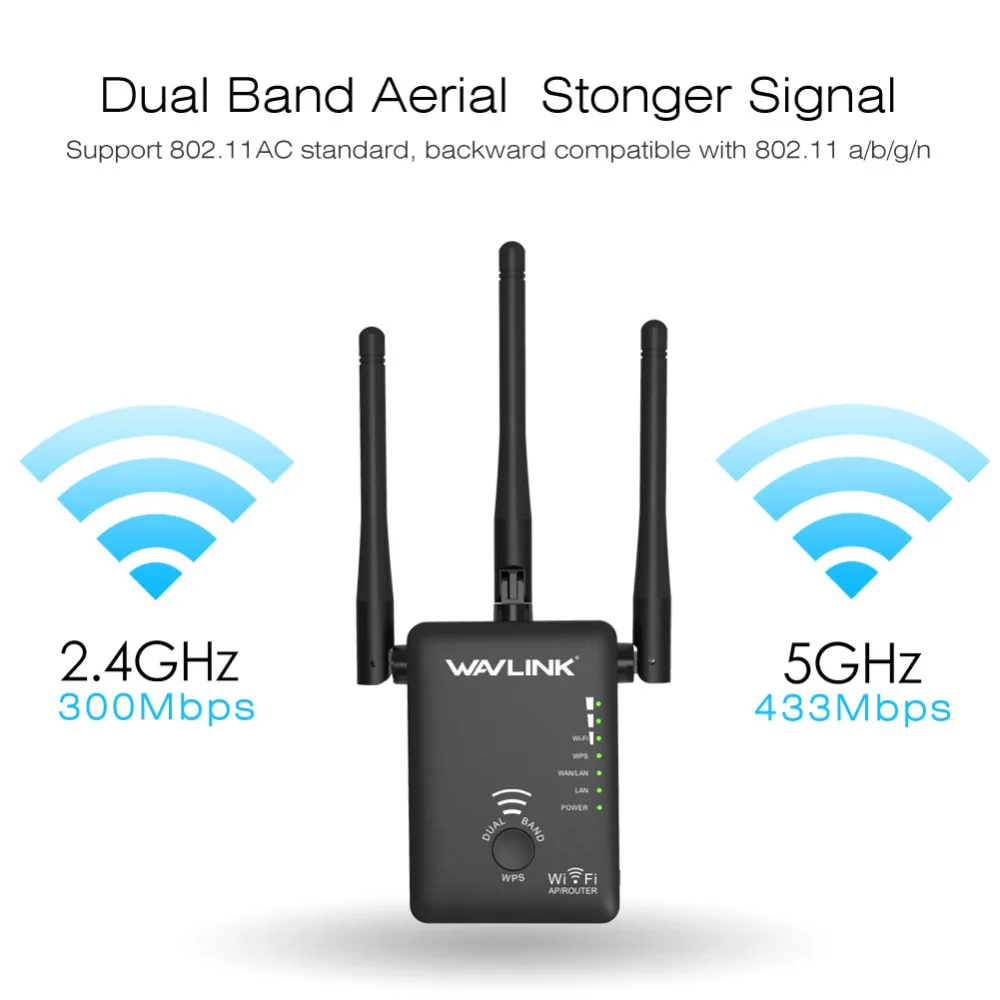 Беспроводной wifi ретранслятор/маршрутизатор двухдиапазонный беспроводной Wi-Fi диапазон расширитель wifi усилитель сигнала усилитель с внешними антеннами WPS