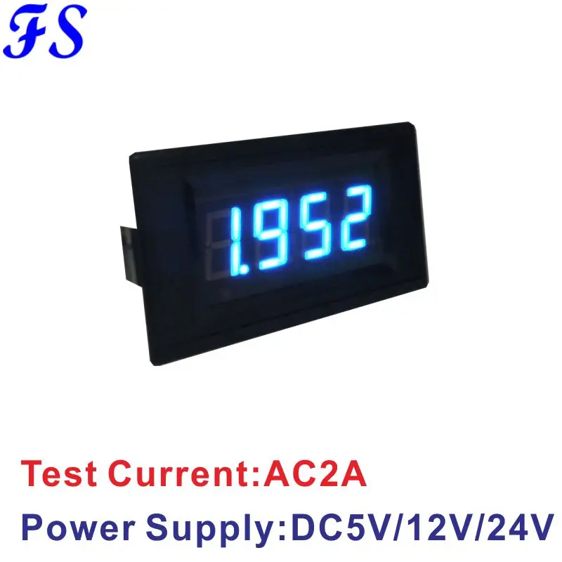 AC 2A Измеритель тока Амперметр Напряжение питания DC5V 12V 24V Amp метр светодиодный