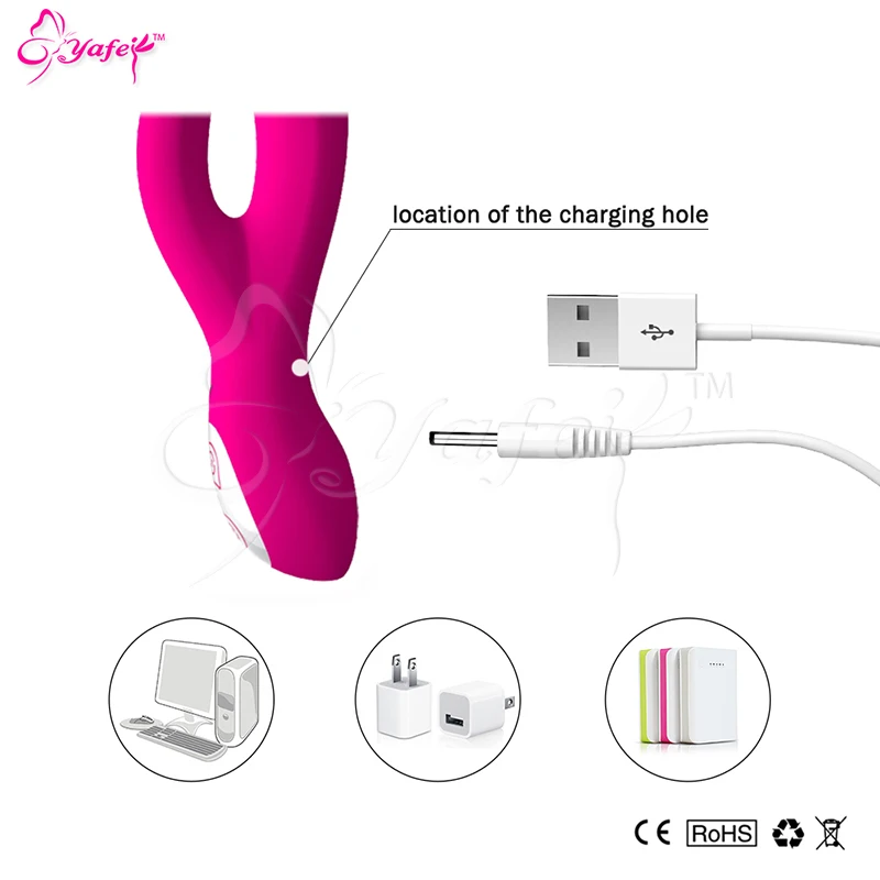 YAFEI 7 скоростей USB Перезаряжаемый вибратор для точки G продукт взрослых двойная
