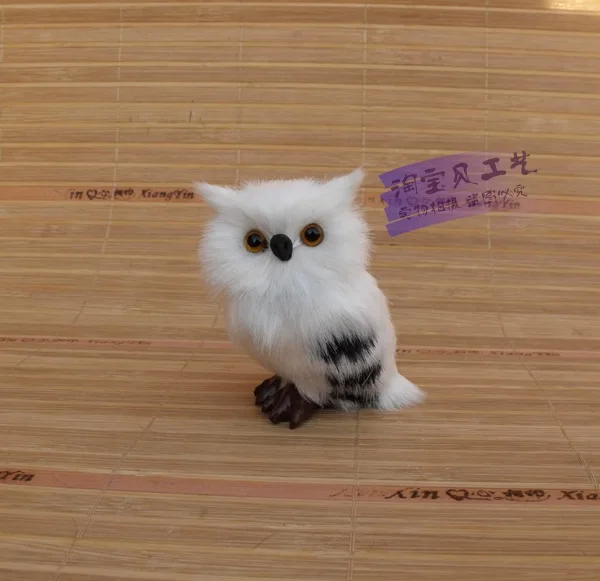 Милая имитация правой совы, игрушка из полиэтилена и меха, маленькая белая сова, кукла в подарок, около 5x5x7 см, 0830