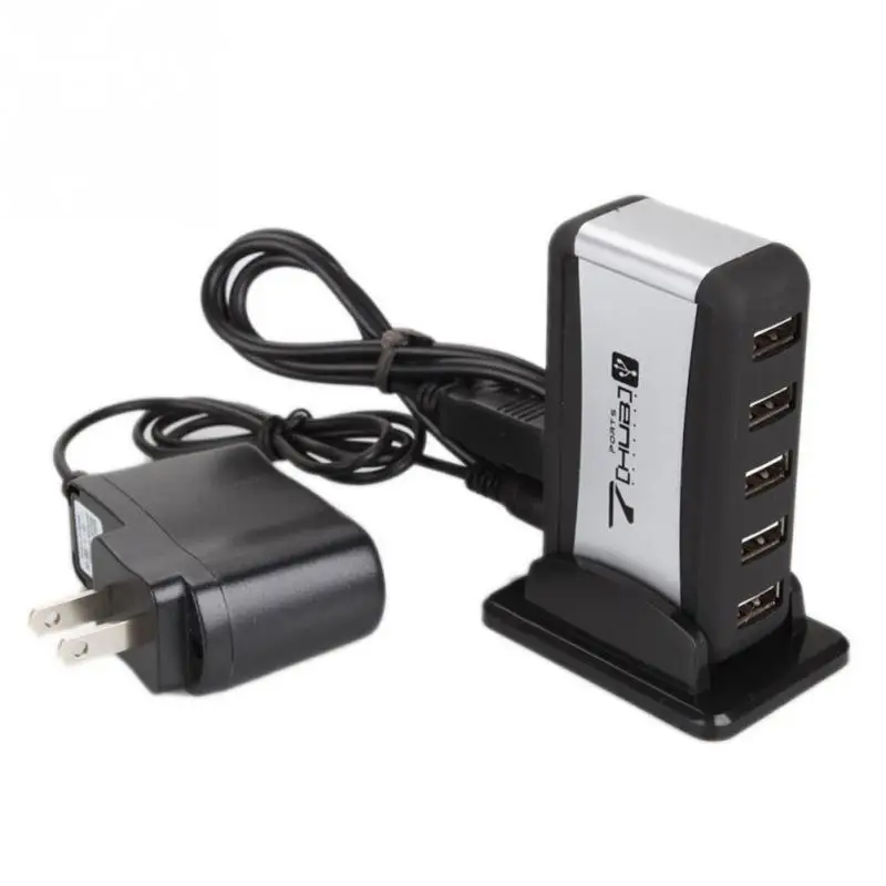 Usb-хаб адаптер питания переменного тока конвертер USB 2,0 прочный 7 портов Высокая скорость для ПК ноутбук концентратор Прямая поставка#0824 Новинка