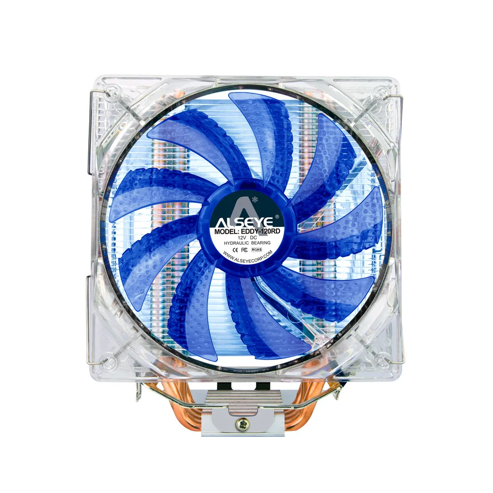 ALSEYE EDDY-120 кулер для процессора TDP 250W двойной 4pin 120 мм светодиодный вентилятор радиатора охлаждение процессора для LGA 1155/775/1150/1156/1366 И AM2/AM3/АМ4