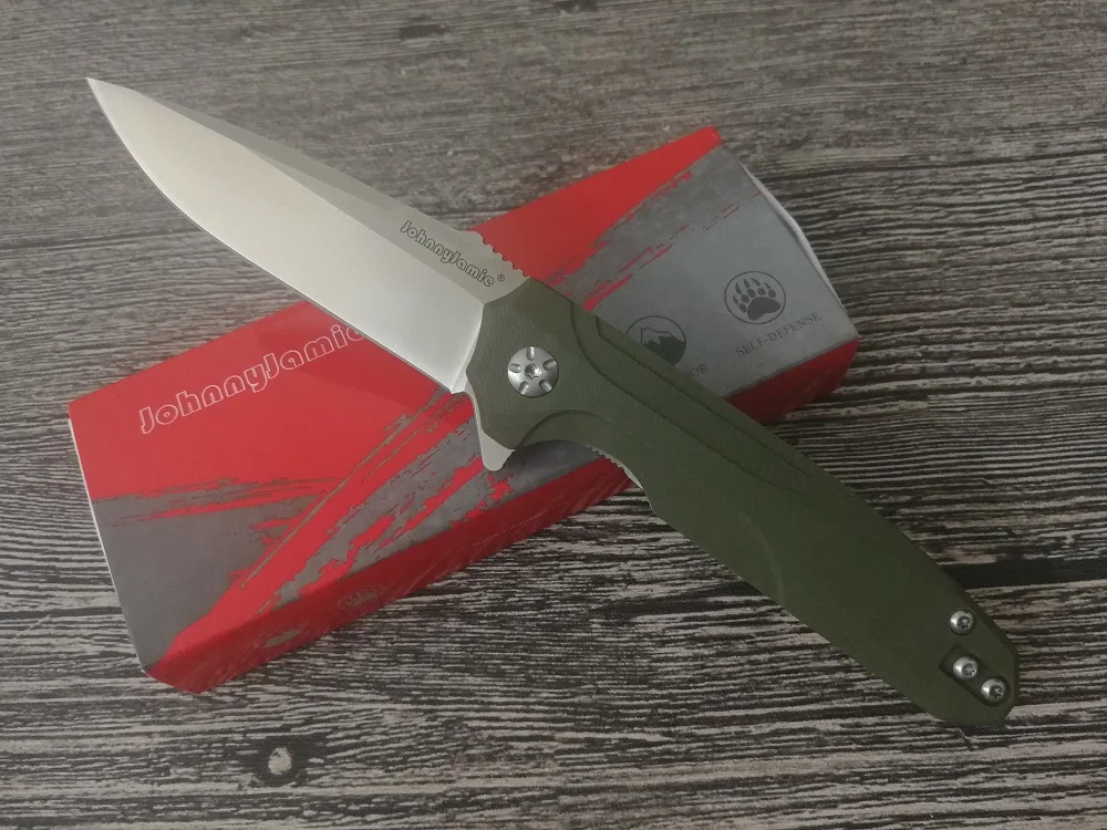 Jonnyjamie Presidio 3,1" 94g C818FG D2 лезвие Зеленый G10 ручка тактический шариковый подшипник Флиппер складной карманный нож для выживания EDC ножи