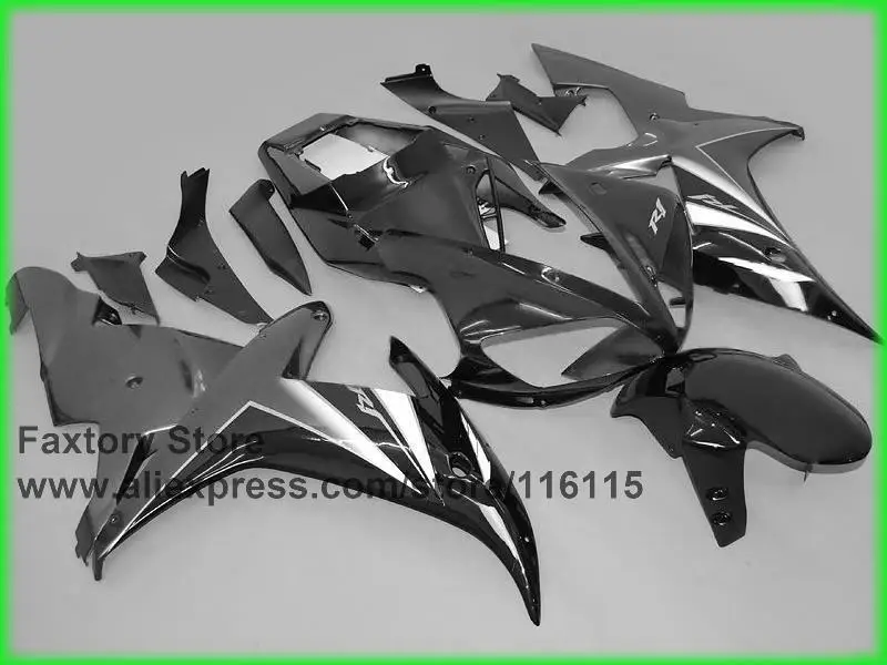 100% полный набор обтекателей впрыски для YAMAHA 2002 YZF R1 2003 02 03 черный пистолет серый