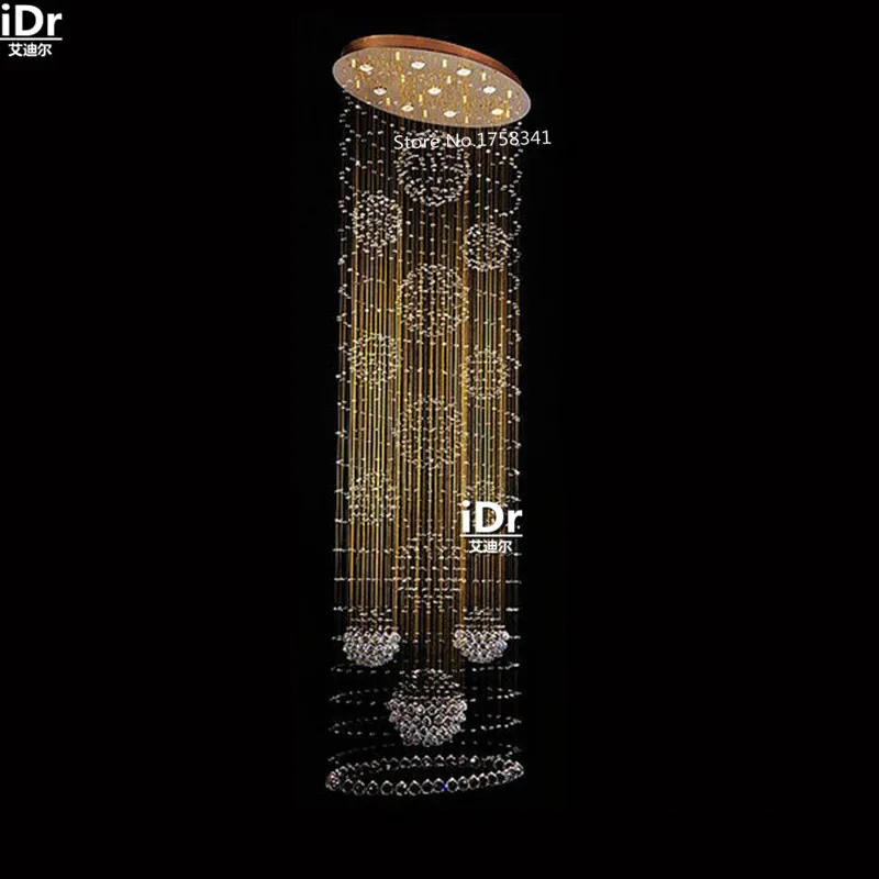 Роскошный хрустальный светильник в пентхаусе лестничная лампа проводные