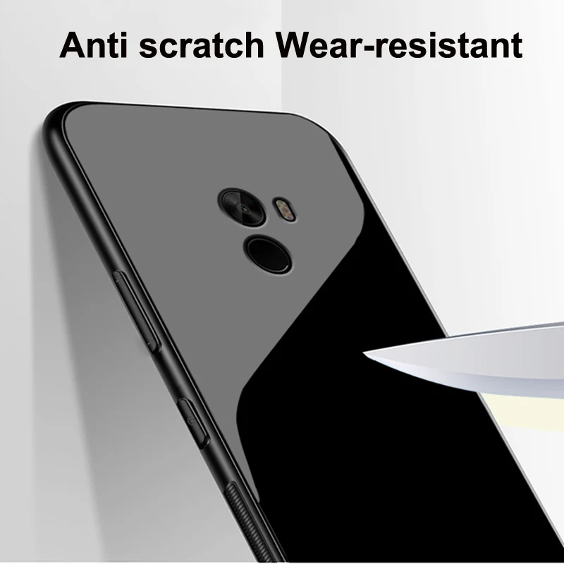 Чехол для xiaomi mi Mix 2 однотонный чехол из закаленного стекла телефона Mix2 с