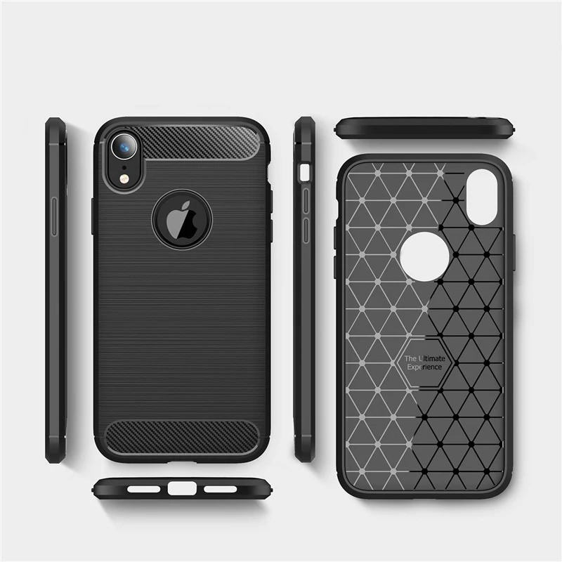 Luxury Carbon Fiber Case For iPhone XS 7 8 Plus X 6 6S 5S Soft TPU Silicon Full Cover Shockproof MAX XR Cases | Мобильные телефоны