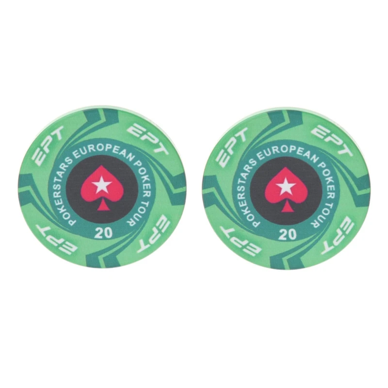 20 2шт 4 см EPT керамические фишки для покера европейские Pokers Tour Texas Hold'em монеты для казино - Цвет: 20