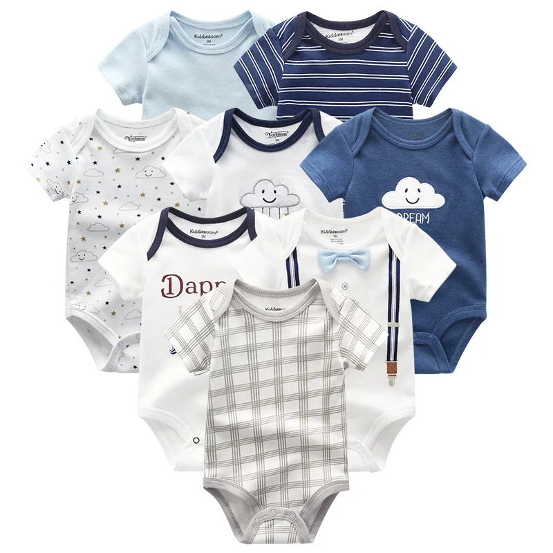 Baby Clothes 27 Детская одежда на возраст от 8 до шт./компл. хлопок, комплект одежды для новорожденного мальчика и девочки, комбинезон летние шорты с длинными рукавами для младенцев, Костюмы с принтом в виде животных для детей, пижамный комплект для мальчиков и девочек; roupas de bebe - Цвет: Baby Clothes 27