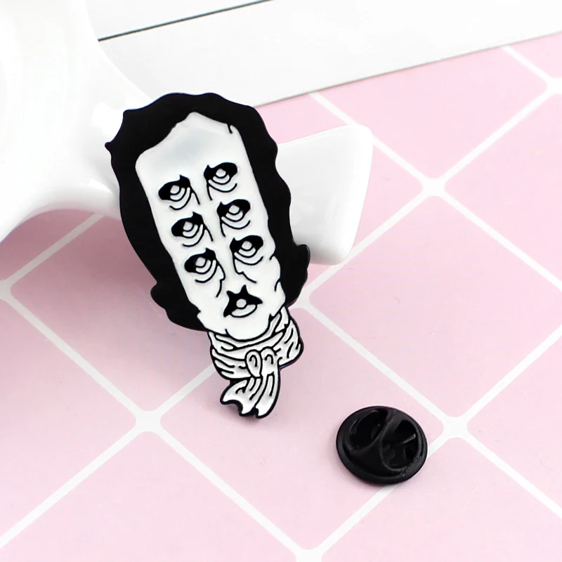 Броши и булавки Edgar Allan Poe Многослойные eye poet pin для личности писатель рюкзак друзей