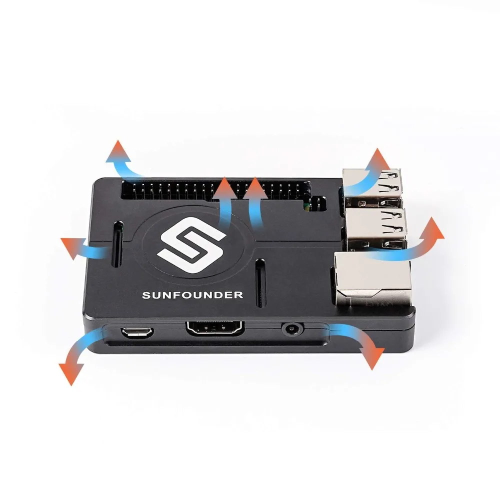 Металлический Чехол SunFounder Raspberry Pi 3B + 3 2 1B корпус с теплоотводом силикаpad Raspberri pi B