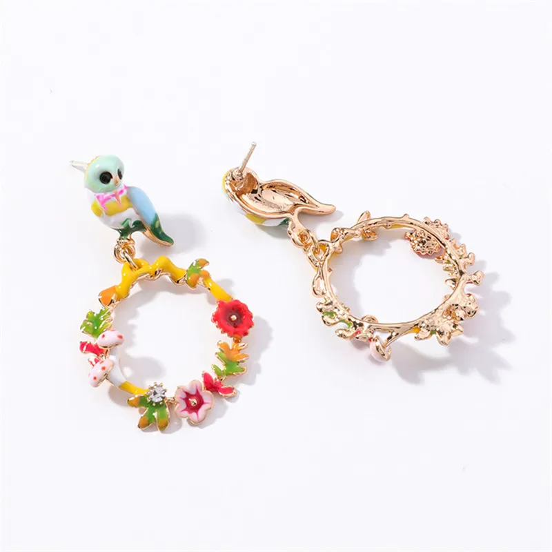 CSxjd эмалированная глазурь модная милая серия птиц Сова Птица грибы цветы венок