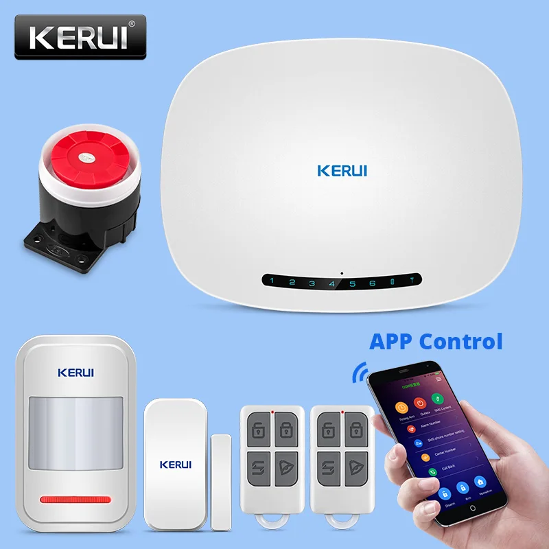 KIT 2 KERUI GSM охранная сигнализация домашняя бизнес охранная сигнализация автоматический набор голосовых подсказок беспроводной датчик сигнализация обнаружения газа - Цвет: KIT 2