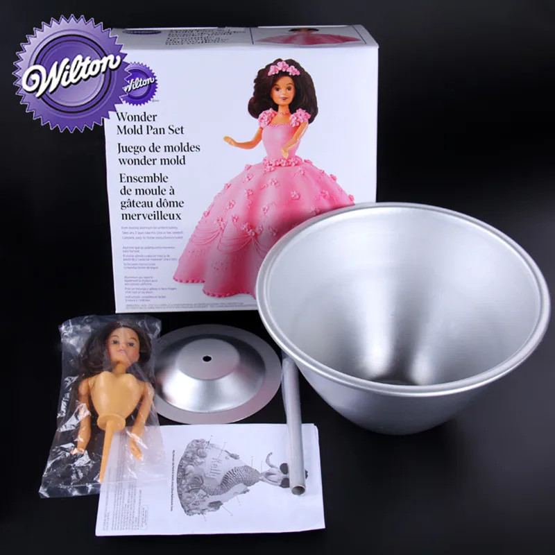 Wilton Wonder Mold Кукла Набор форм для выпечки тортов, 8 дюймов, 3D Кукольное платье принцессы торт Пан помадка выпечки DIY Bobbi девушка платье торт сковородка