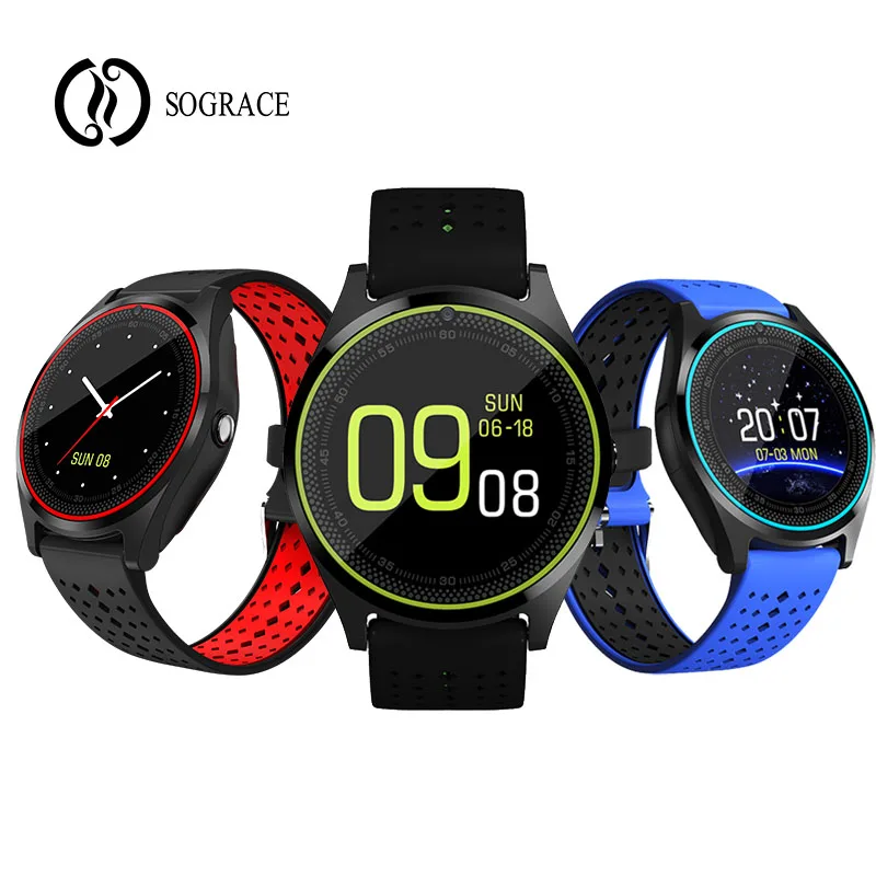 Sograce Смарт-часы Для мужчин Спорт Фитнес трекер с Сенсорный экран Bluetooth